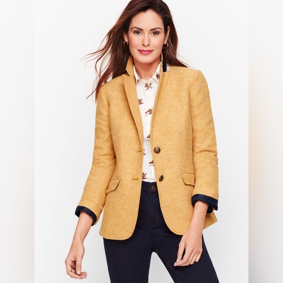 Talbots Jackets & Blazers - TALBOTS/ SHETLAND WOOL BLAZER - MUSTARD Size 8P